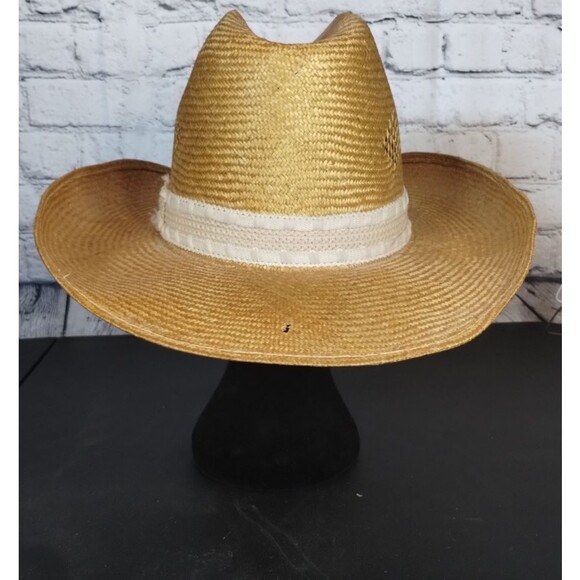 Vintage Eddy Bros Ranchman Straw Cowboy Hat Western Hat Made in USA Size 71 - Picture 4 of 11